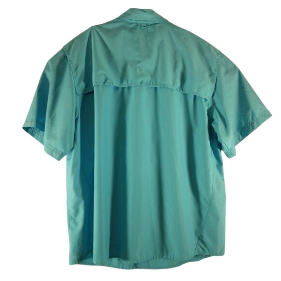 Silver Bait fishing shirt mens L Large blue vented short sleeve polyester button - Picture 2 of 8